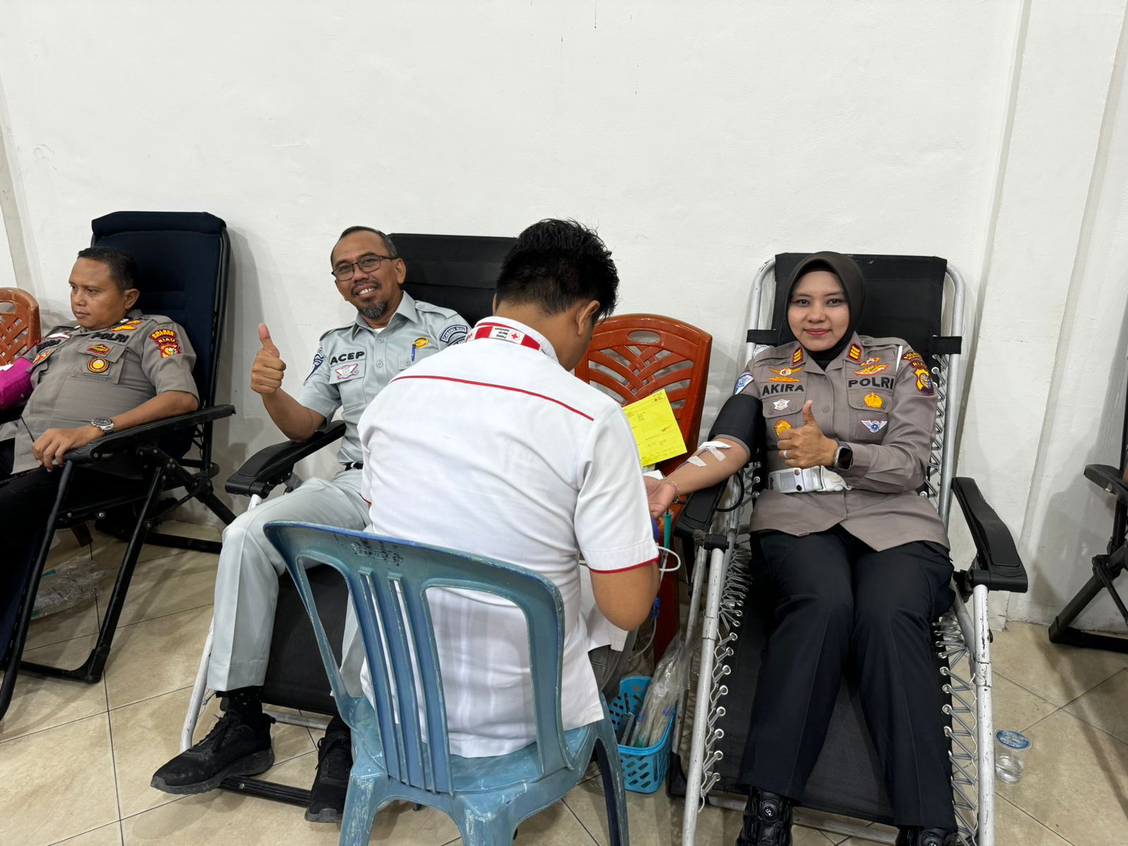 Polres Pelalawan Gelar Bakti Kesehatan Donor darah dalam rangka Hari Ulang Tahun Bhayangkara ke-78 di Kabupaten Pelalawan