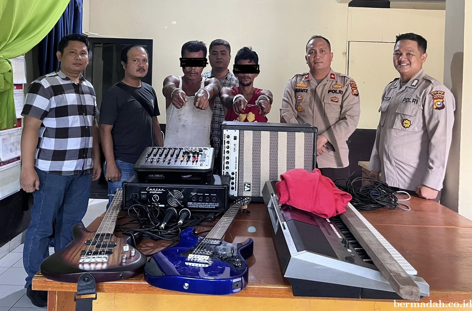 Polsek Minas&Kandis Tangkap Pelaku Pencurian Alat Musik dan Sound System 